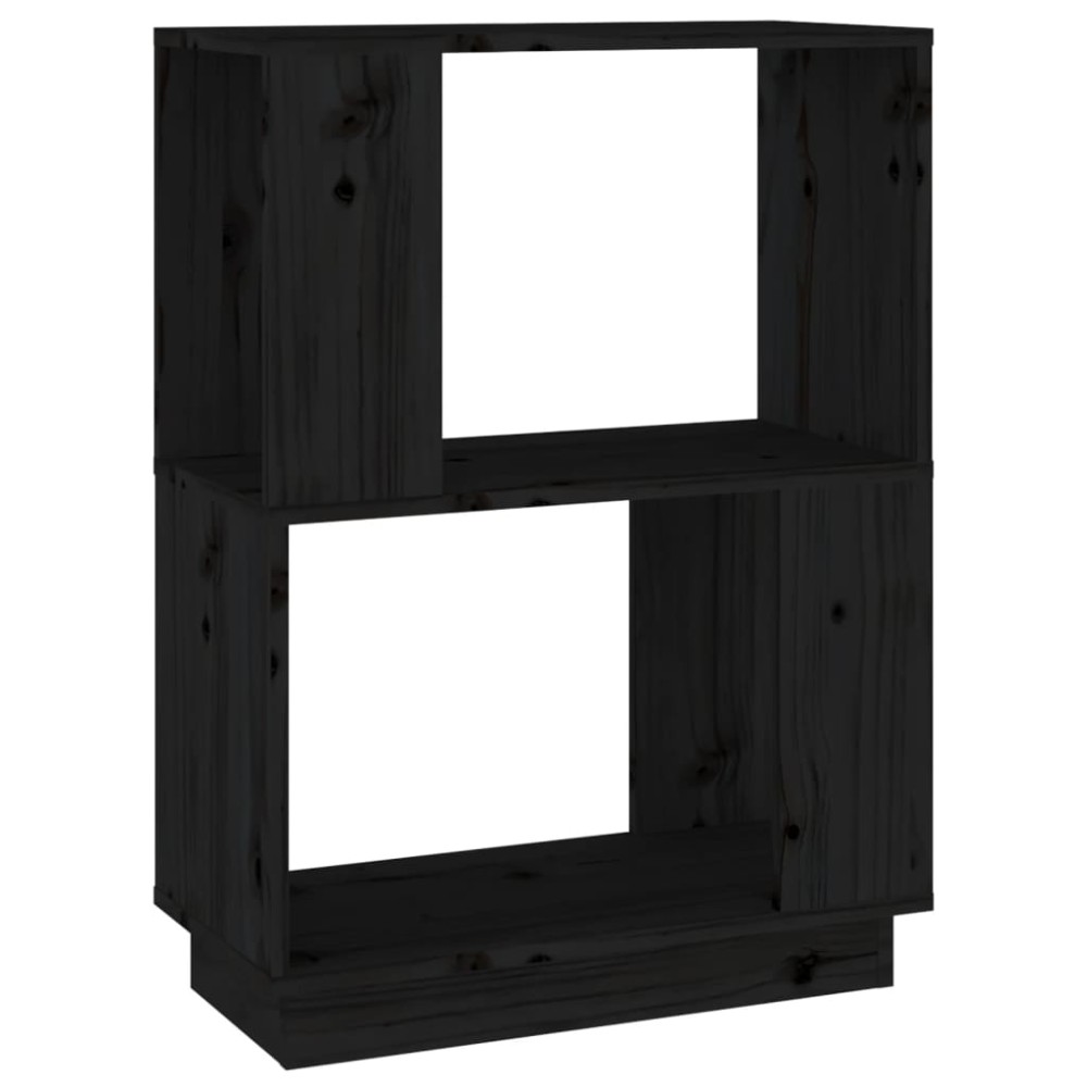 vidaXL Bibliotecă/Separator cameră negru 51x25x70 cm lemn masiv de pin