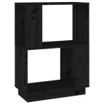 vidaXL Bibliotecă/Separator cameră negru 51x25x70 cm lemn masiv de pin