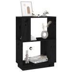 vidaXL Bibliotecă/Separator cameră negru 51x25x70 cm lemn masiv de pin