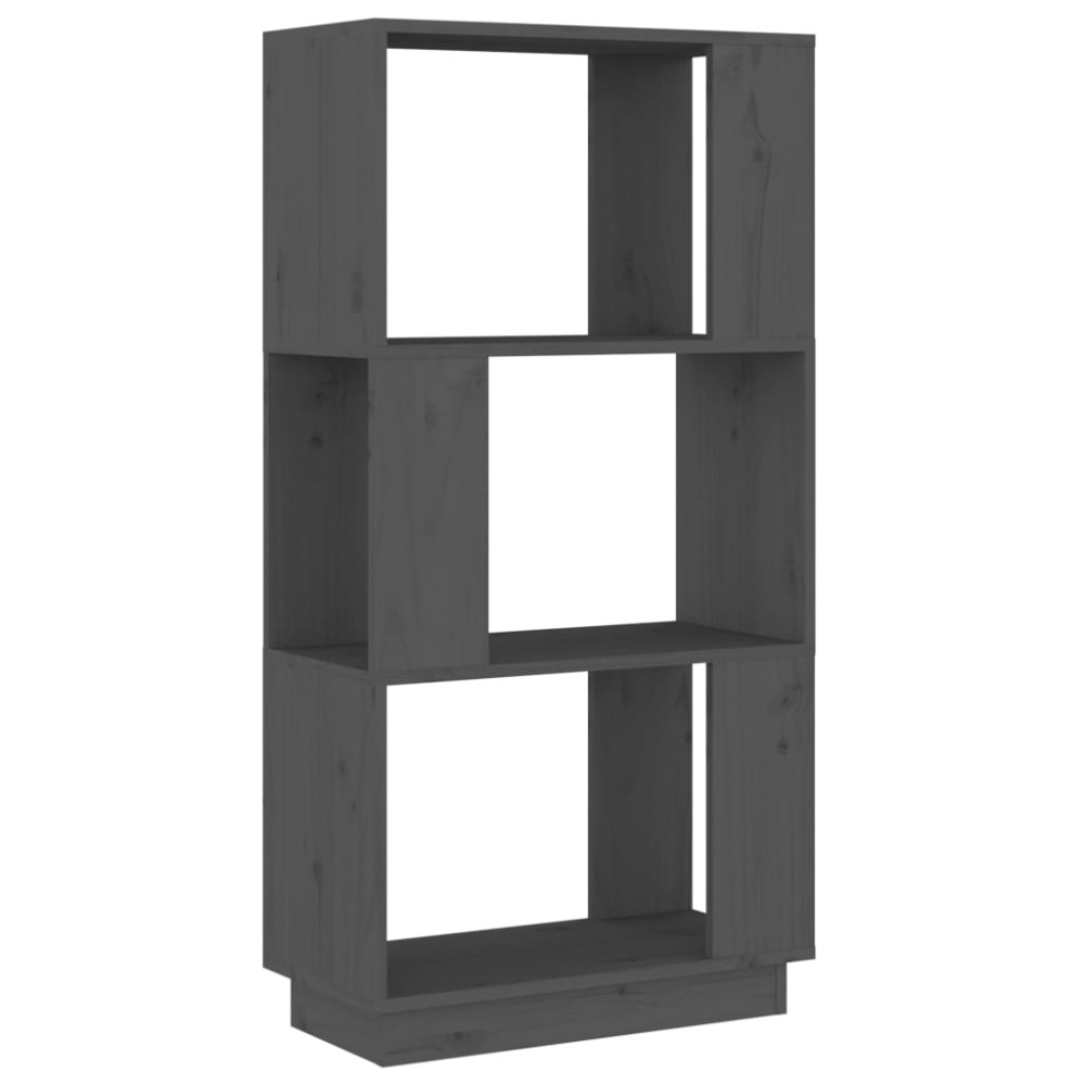 vidaXL Bibliotecă/Separator cameră, gri, 51x25x101 cm lemn masiv pin