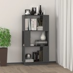vidaXL Bibliotecă/Separator cameră, gri, 51x25x101 cm lemn masiv pin