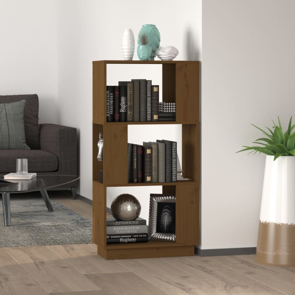 vidaXL Bibliotecă/Separator cameră maro miere 51x25x101 cm lemn pin