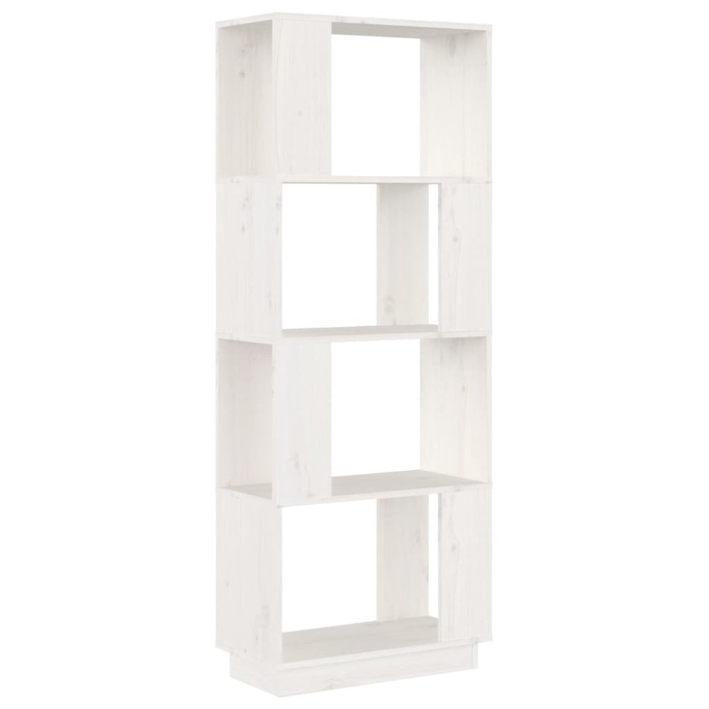 vidaXL Bibliotecă/Separator cameră, alb, 51x25x132 cm lemn masiv pin