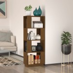 vidaXL Bibliotecă/Separator cameră maro miere 51x25x132 cm lemn pin vidaXL Bibliotecă/Separator cameră maro miere 51x25x132 cm lemn pin