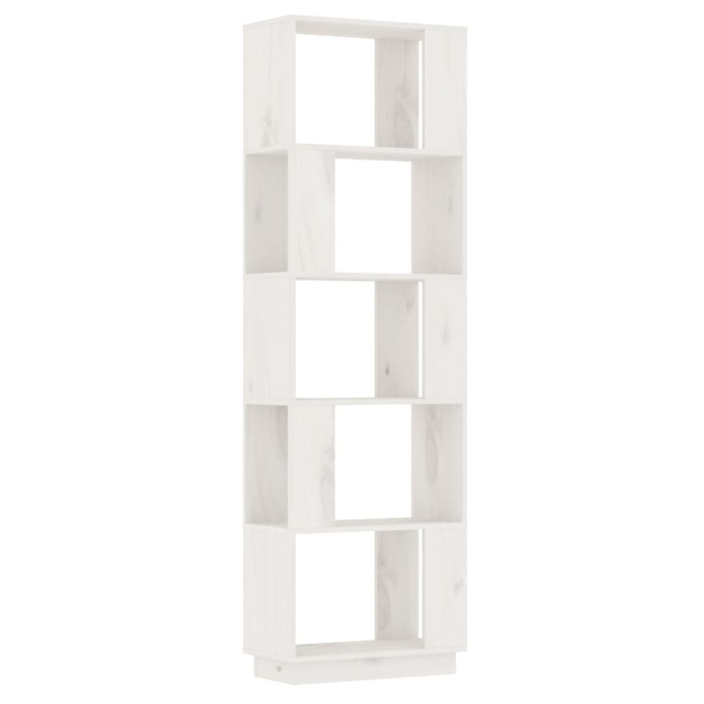 vidaXL Bibliotecă/Separator cameră, alb, 51x25x163,5 cm lemn masiv pin