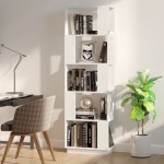 vidaXL Bibliotecă/Separator cameră, alb, 51x25x163,5 cm lemn masiv pin