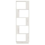 vidaXL Bibliotecă/Separator cameră, alb, 51x25x163,5 cm lemn masiv pin