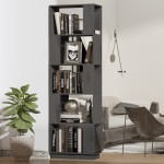 vidaXL Bibliotecă/Separator cameră, gri, 51x25x163,5 cm lemn masiv pin vidaXL Bibliotecă/Separator cameră, gri, 51x25x163,5 cm lemn masiv pin