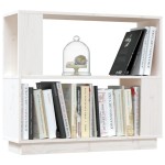 vidaXL Bibliotecă/Separator cameră, alb, 80x25x70 cm lemn masiv pin vidaXL Bibliotecă/Separator cameră, alb, 80x25x70 cm lemn masiv pin