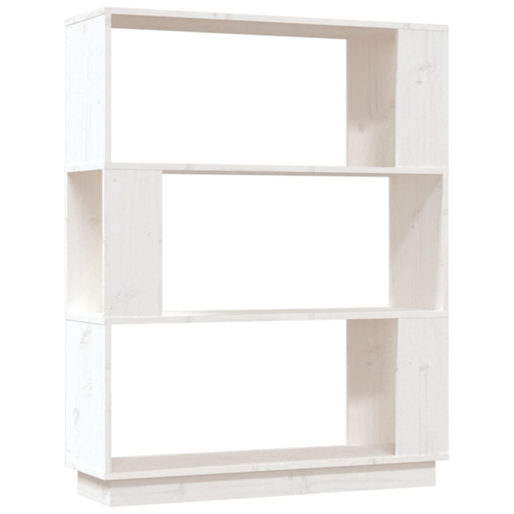 vidaXL Bibliotecă/Separator cameră, alb, 80x25x101 cm, lemn masiv pin