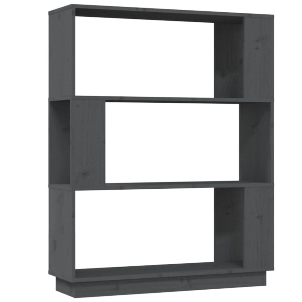 vidaXL Bibliotecă/Separator cameră, gri, 80x25x101 cm lemn masiv pin