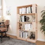 vidaXL Bibliotecă/Separator cameră, 80x25x132 cm lemn masiv pin vidaXL Bibliotecă/Separator cameră, 80x25x132 cm lemn masiv pin