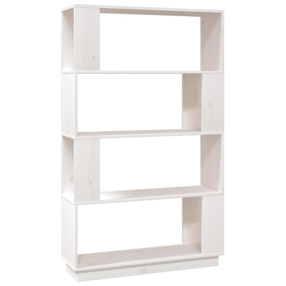 vidaXL Bibliotecă/Separator cameră, alb, 80x25x132 cm lemn masiv pin