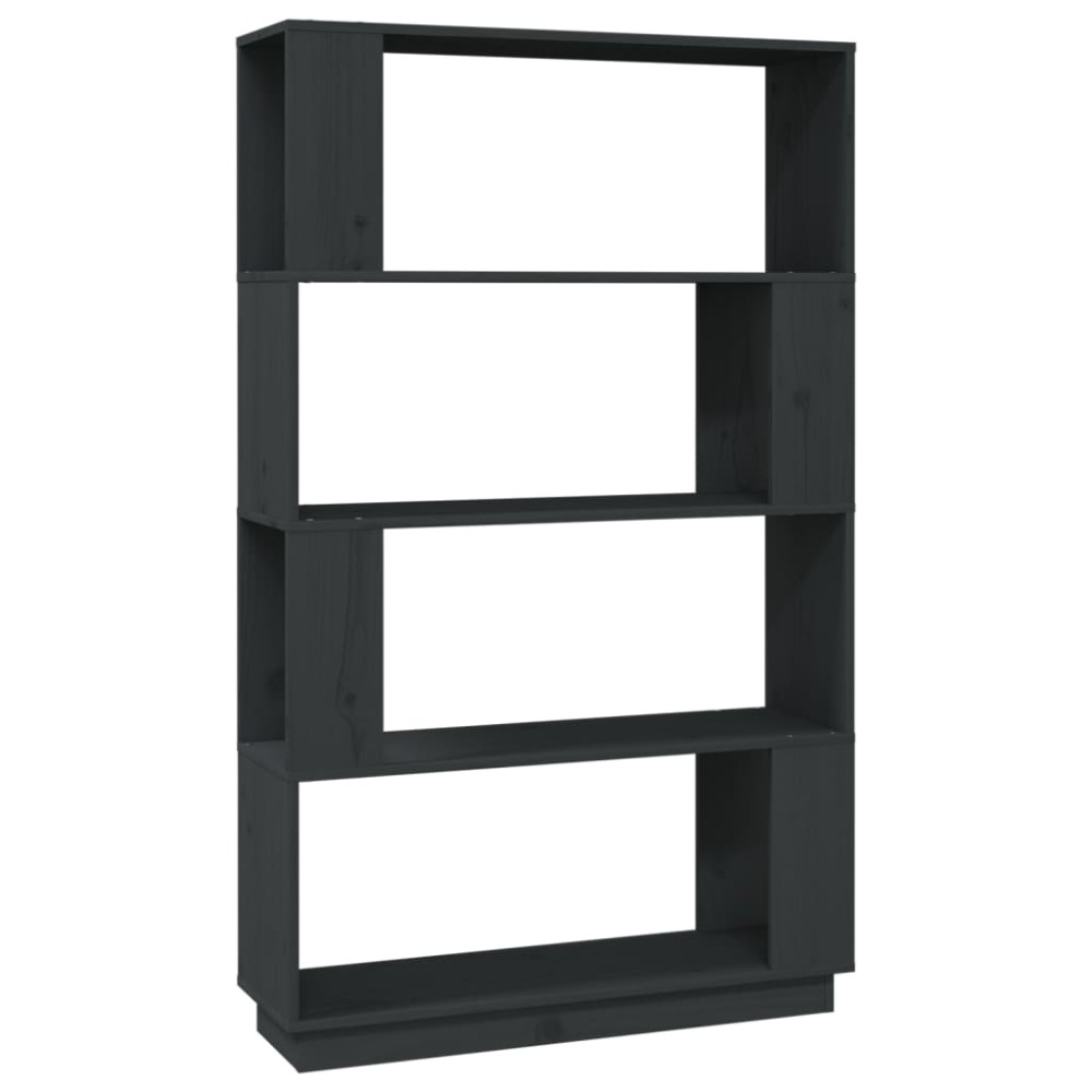 vidaXL Bibliotecă/Separator cameră, gri, 80x25x132 cm, lemn masiv pin