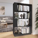 vidaXL Bibliotecă/Separator cameră, gri, 80x25x132 cm, lemn masiv pin vidaXL Bibliotecă/Separator cameră, gri, 80x25x132 cm, lemn masiv pin