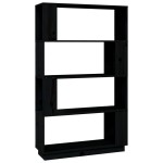 vidaXL Bibliotecă/Separator cameră, negru, 80x25x132 cm lemn masiv pin vidaXL Bibliotecă/Separator cameră, negru, 80x25x132 cm lemn masiv pin