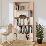 vidaXL Bibliotecă/Separator cameră, 80x25x132 cm lemn masiv pin vidaXL Bibliotecă/Separator cameră, 80x25x132 cm lemn masiv pin