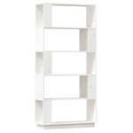 vidaXL Bibliotecă/Separator cameră, alb, 80x25x132 cm lemn masiv pin