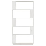 vidaXL Bibliotecă/Separator cameră, alb, 80x25x132 cm lemn masiv pin
