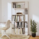 vidaXL Bibliotecă/Separator cameră, alb, 80x25x132 cm lemn masiv pin