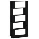 vidaXL Bibliotecă/Separator cameră negru 80x25x163,5 cm lemn masiv pin