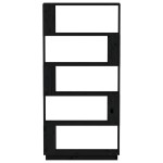 vidaXL Bibliotecă/Separator cameră negru 80x25x163,5 cm lemn masiv pin