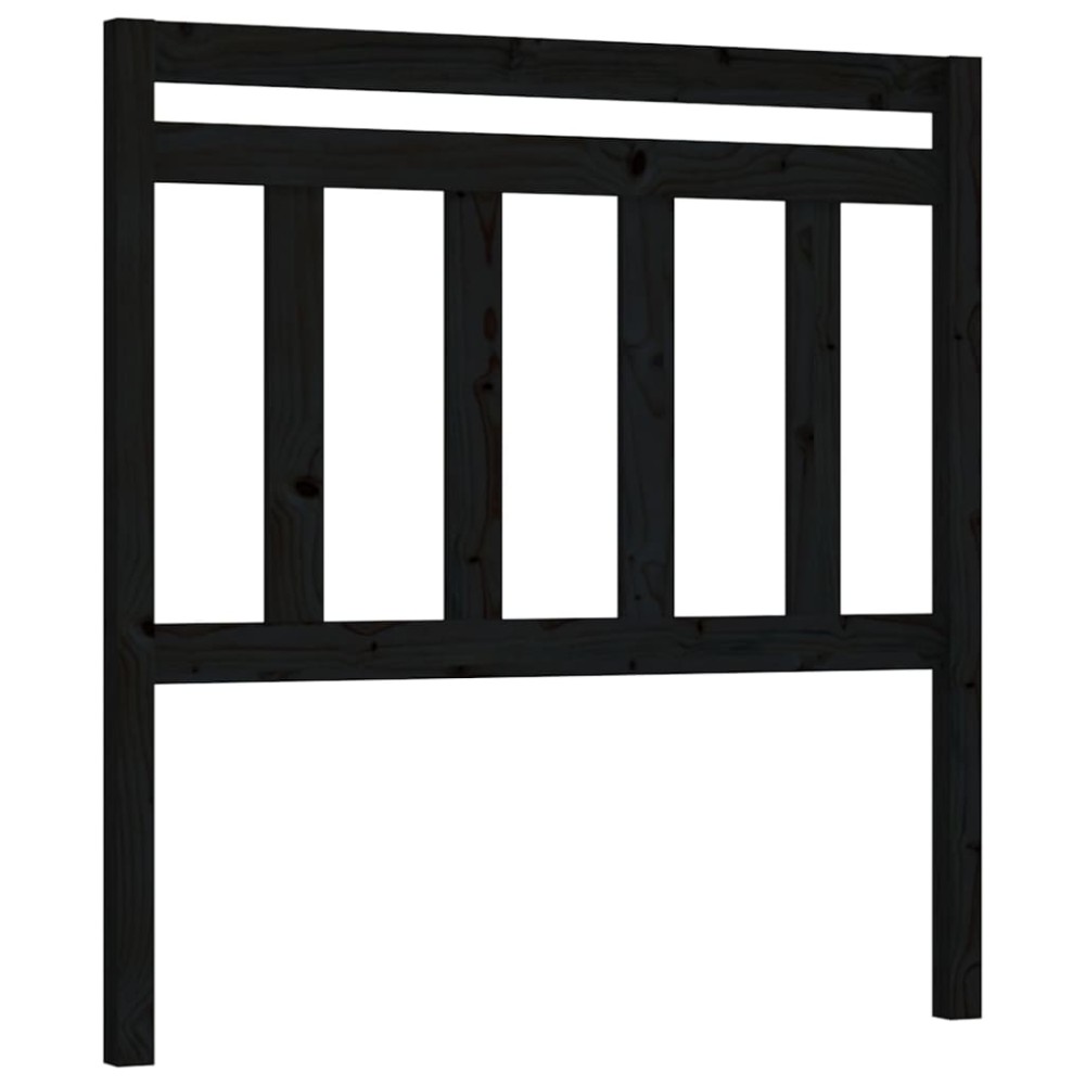 vidaXL Tăblie de pat, negru, 81x4x100 cm, lemn masiv de pin