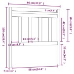 vidaXL Tăblie de pat, negru, 96x4x100 cm, lemn masiv de pin