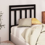 vidaXL Tăblie de pat, negru, 106x4x100 cm, lemn masiv de pin vidaXL Tăblie de pat, negru, 106x4x100 cm, lemn masiv de pin