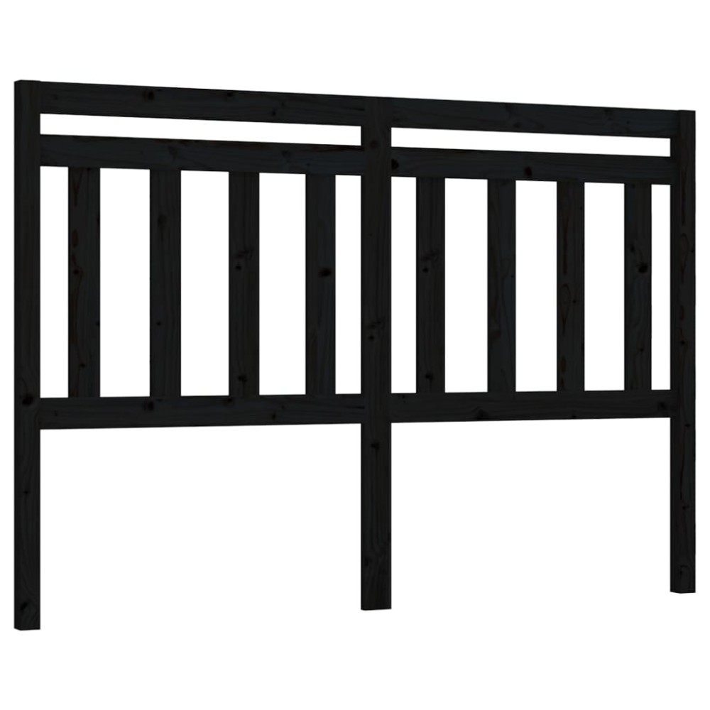 vidaXL Tăblie de pat, negru, 156x4x100 cm, lemn masiv de pin