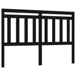 vidaXL Tăblie de pat, negru, 156x4x100 cm, lemn masiv de pin