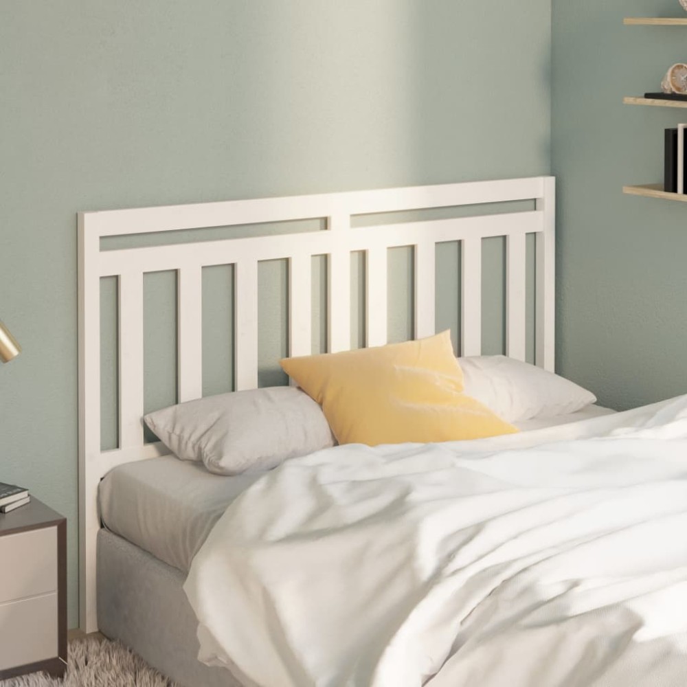 vidaXL Tăblie de pat, alb, 166x4x100 cm, lemn masiv de pin