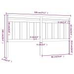 vidaXL Tăblie de pat, alb, 186x4x100 cm, lemn masiv de pin