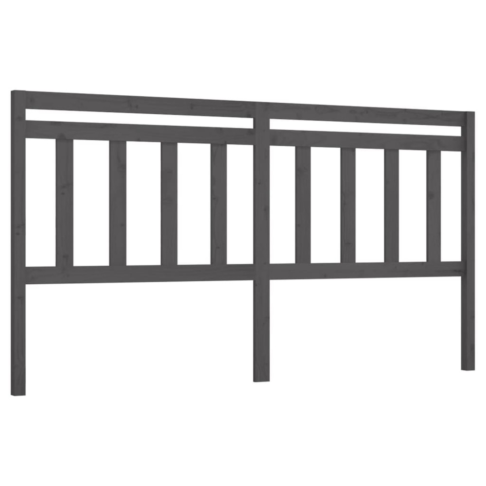 vidaXL Tăblie de pat, gri, 186x4x100 cm, lemn masiv de pin