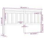 vidaXL Tăblie de pat, gri, 186x4x100 cm, lemn masiv de pin