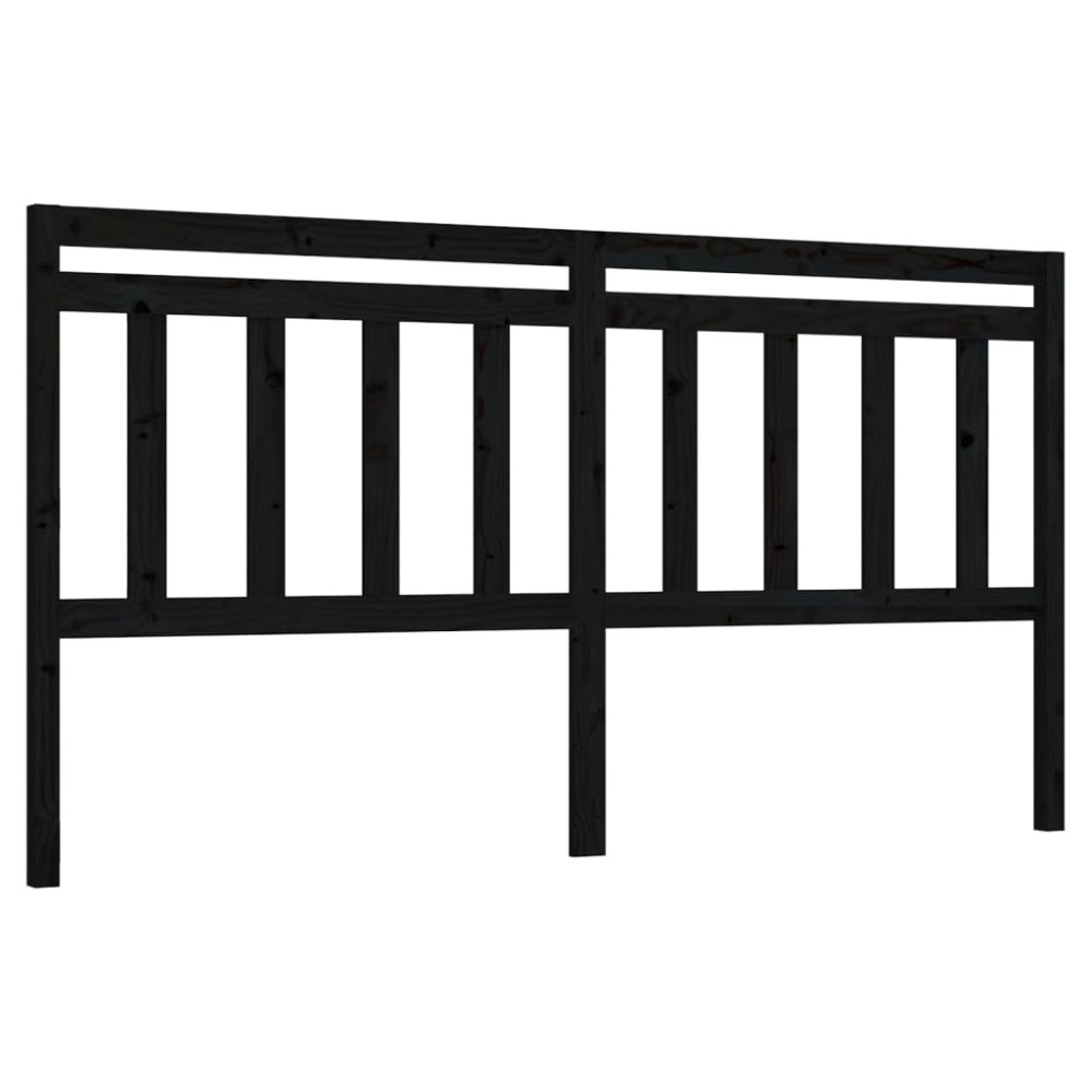 vidaXL Tăblie de pat, negru, 186x4x100 cm, lemn masiv de pin