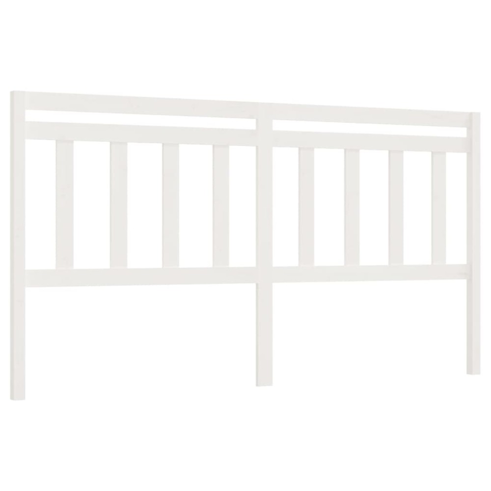 vidaXL Tăblie de pat, alb, 206x4x100 cm, lemn masiv de pin