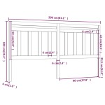 vidaXL Tăblie de pat, gri, 206x4x100 cm, lemn masiv de pin