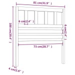 vidaXL Tăblie de pat, gri, 81x4x100 cm, lemn masiv de pin