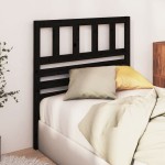 vidaXL Tăblie de pat, negru, 81x4x100 cm, lemn masiv de pin
