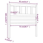 vidaXL Tăblie de pat, negru, 81x4x100 cm, lemn masiv de pin