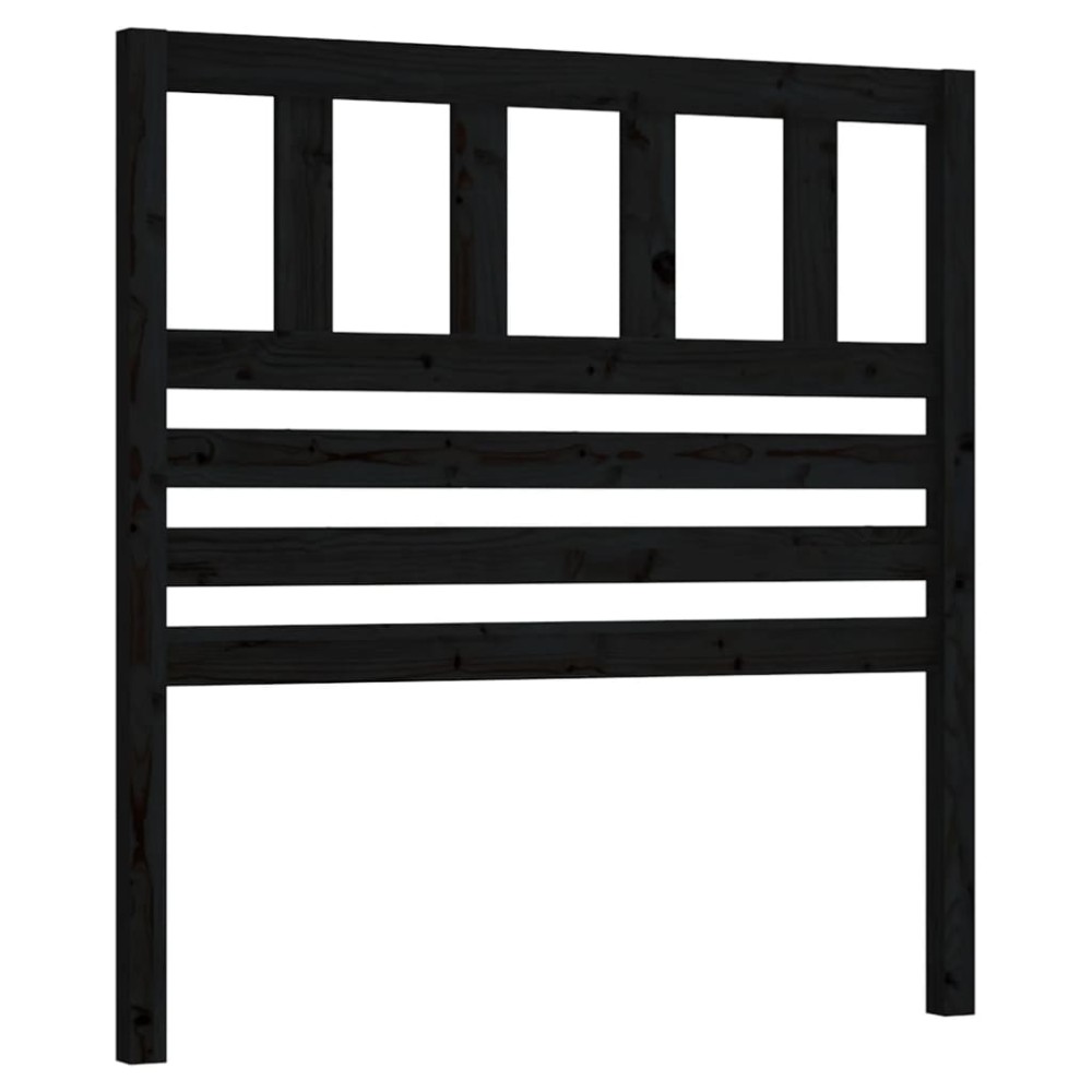 vidaXL Tăblie de pat, negru, 96x4x100 cm, lemn masiv de pin