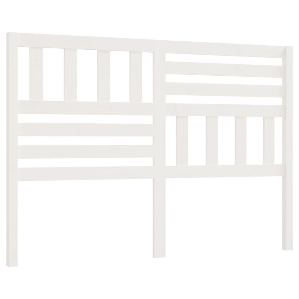 vidaXL Tăblie de pat, alb, 126x4x100 cm, lemn masiv de pin