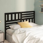 vidaXL Tăblie de pat, negru, 126x4x100 cm, lemn masiv de pin vidaXL Tăblie de pat, negru, 126x4x100 cm, lemn masiv de pin