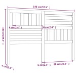 vidaXL Tăblie de pat, gri, 146x4x100 cm, lemn masiv de pin