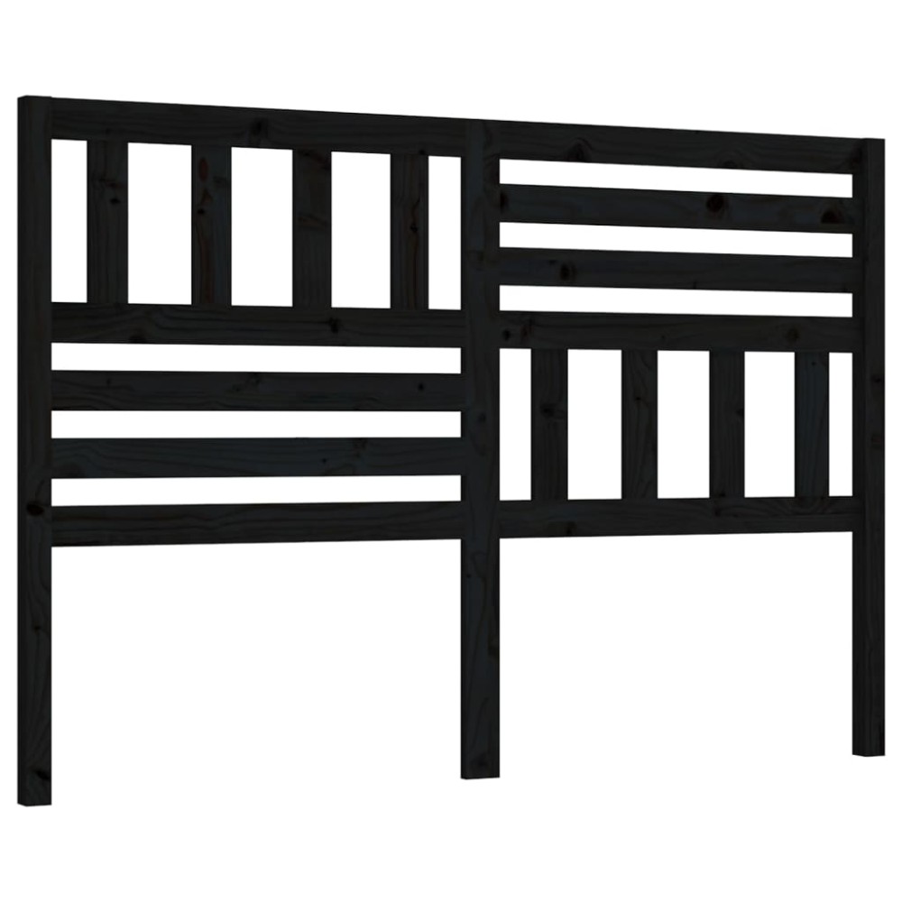 vidaXL Tăblie de pat, negru, 156x4x100 cm, lemn masiv de pin