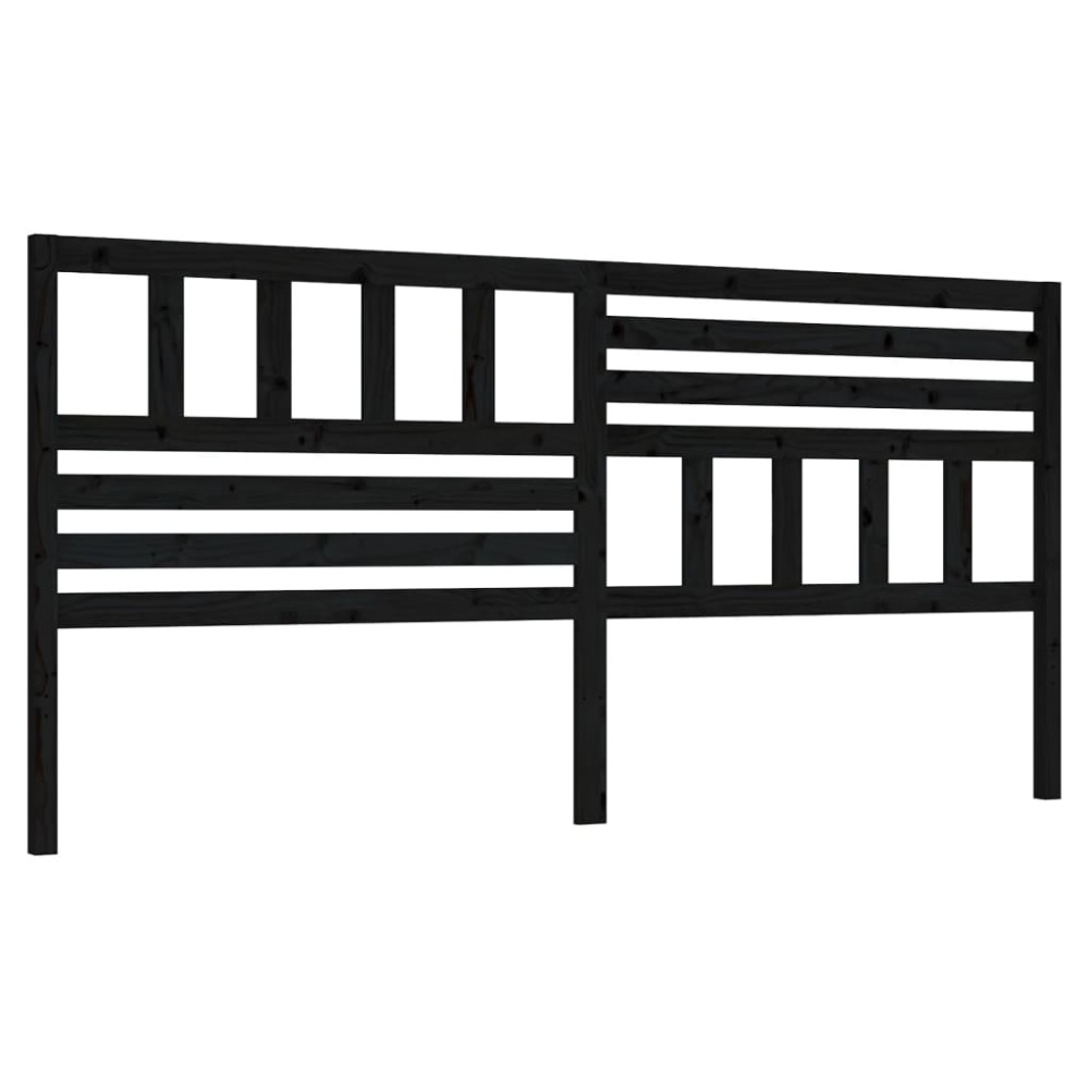 vidaXL Tăblie de pat, negru, 186x4x100 cm, lemn masiv de pin