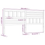 vidaXL Tăblie de pat, gri, 206x4x100 cm, lemn masiv de pin