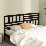 vidaXL Tăblie de pat, negru, 206x4x100 cm, lemn masiv de pin