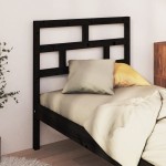 vidaXL Tăblie de pat, negru, 81x4x100 cm, lemn masiv de pin